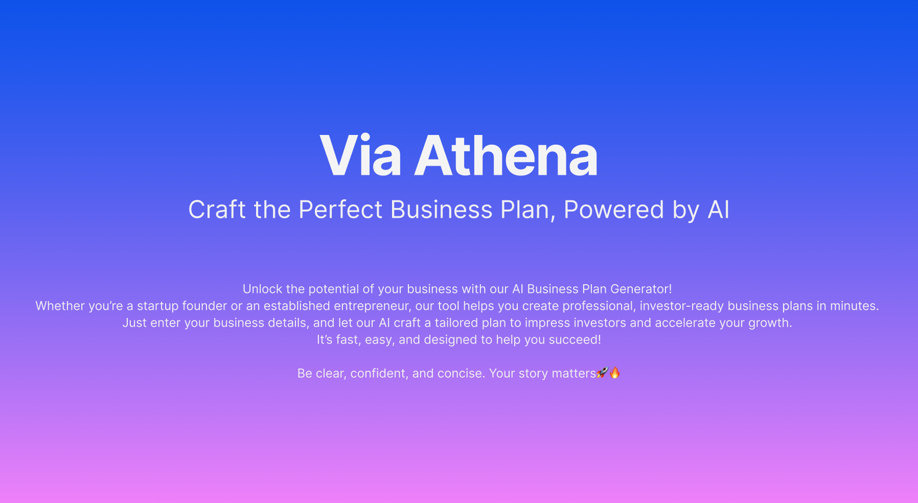 Via Athena Business Plan